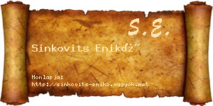 Sinkovits Enikő névjegykártya